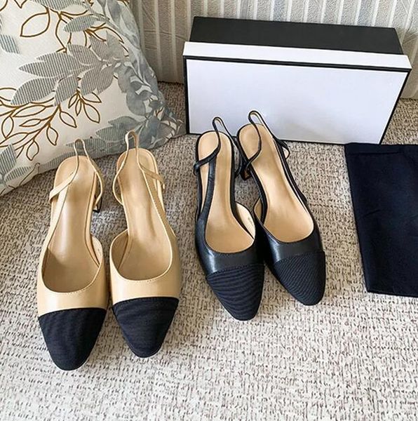 

high heels fashion shoes genuine leather open on formal chunky heel slingbacks sandals, Black