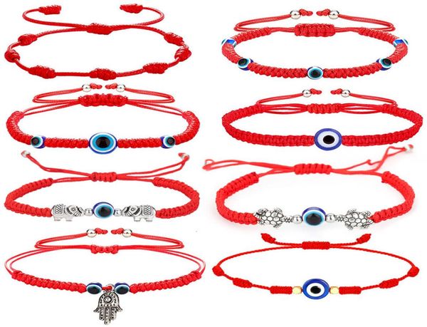 

handmade braided rope woven strand adjustable bracelet evil blue eye bead friendship jewelry accessory gift for good sister lady g1759178, Black