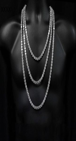 

iced out hip hop cz paved for men with white gold plated long chain tennis necklace mens jewelry2971139, Silver