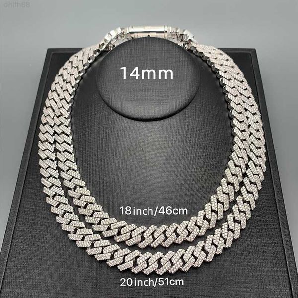 

hip hop jewelry 925 silver 2 row full diamond 18k gold vvs moissanite cuban bracelet moissanite cuban link chain