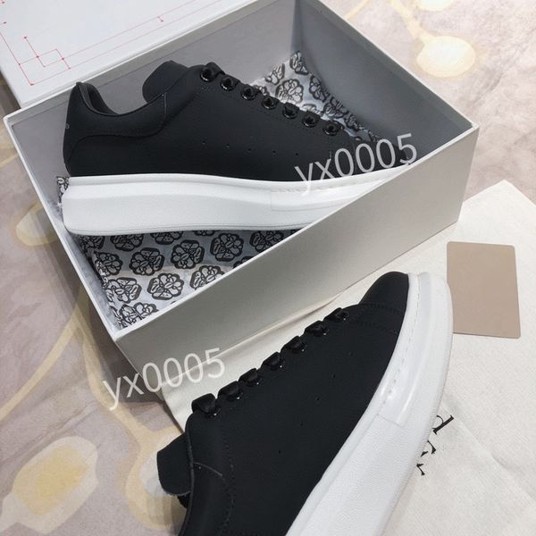 

2023new men women brand designer quality classics flat sneaker casual shoes leather white letter overlays fashion platform sneakers, Black