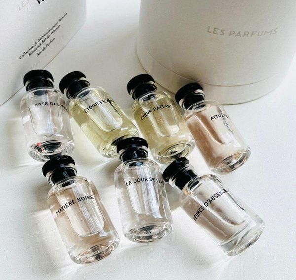 

2022 fragrance perfume set 10ml 7pcs rose etoile filante cceur battant attrapereves matiere noire le jour se leve heures d1751640