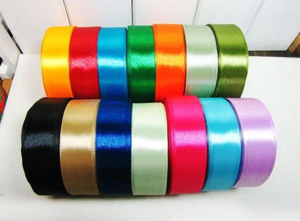 

20mm satin ribbon 10 rolls one roll 22m gift decoration mix color ribbons7743479