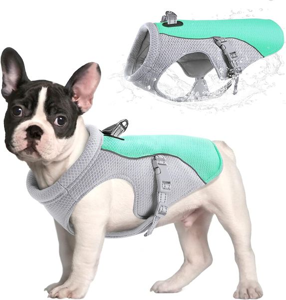 

Adjustable Dog Cooling Vest Harness with Reflective Design for Summer Outdoor Activities, UV Protection Dog Cooling Jacket with Breathable Mesh for Dogs, Multicolour