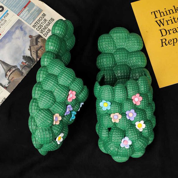 

sandals women men slipper eva cute bubble ball slides soft sandals summer indoor massage outdoor light shoes anti-slip fashion designer 2304, Black