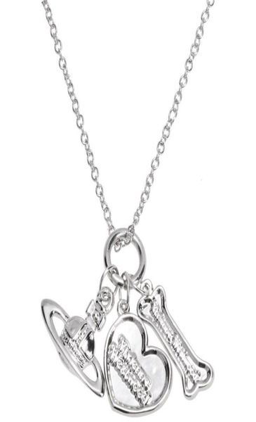 

silver three pendant bone love saturn necklace orbit saturn necklace fashion wild necklace9624256