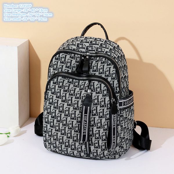 

wholesale ladies shoulder bags 3 beautifully woven jacquard fashion handbag light soft letter printed leisure backpack multi-zipper compartm
