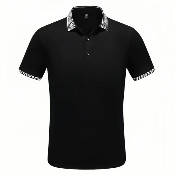 

r polo summer men polo shirt fashion casual men black white high-end summer short sleeved t shirt men's sports shirt polo shirt asian s, White;black