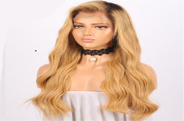 

ombre brown wig 1b 27 glueless full lace human hair wigs for black women brazilian body wave lace front wig with baby hair3684813, Black;brown