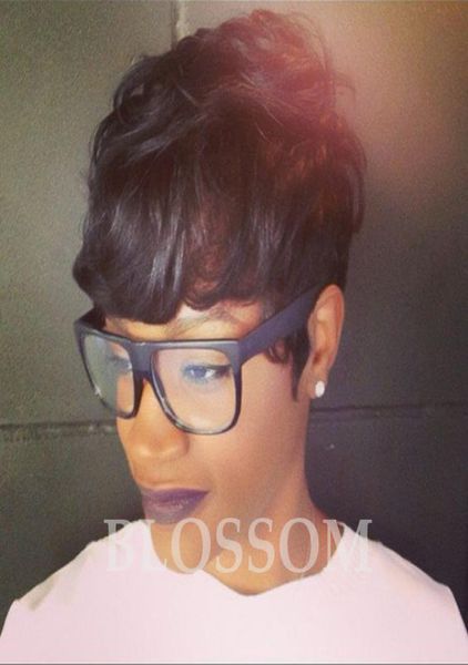 

100 human brazilian hair short wigs for black women none lace bob wigs natural black machine made wigs3543502, Black;brown