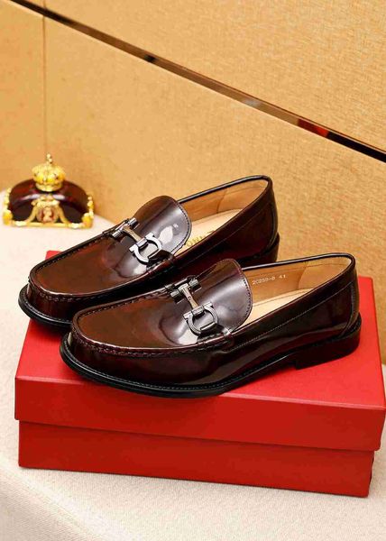 

2023 mens dress shoes genuine leather casual brand designer slip on party wedding flats men comfortable loafers size 38-45, Black