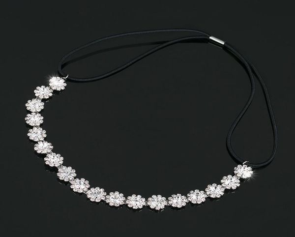 

2017 fashion women crystal hairbands girls headwear rhinestone beaded hair band hair accessories headwear for wmen wedding gift h02401492, Silver