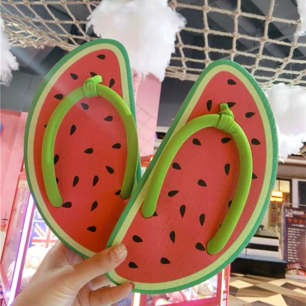 

fruit series pattern household slippers female summer strawberry cute girl non-slip home flip-flops comfortable womens shoes, Black