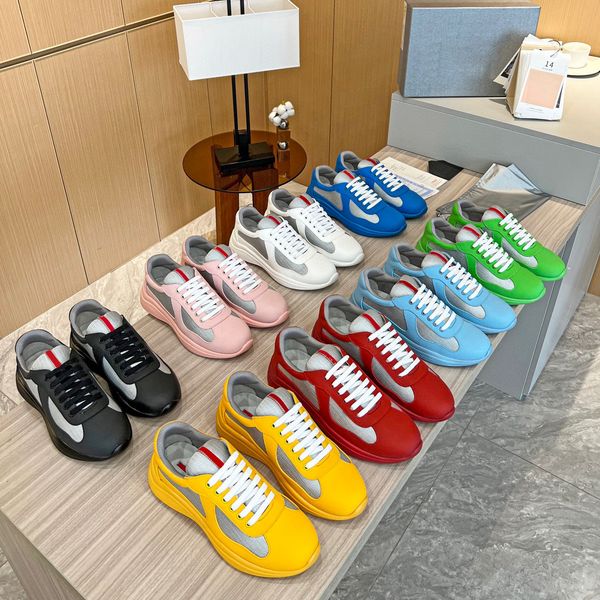 

2023 designer casual shoes america cup soft rubber sneakers leather sneakers flat trainers bike fabric sneakers mesh lace-up outdoor runner, Black
