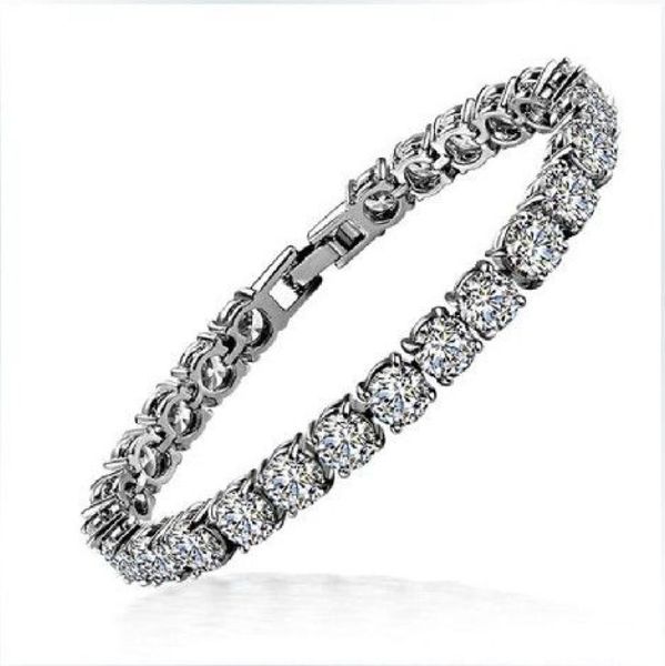 

1 ct sona synthetic diamond wedding bracelet whole 18k white gold plated jewelry wedding bracelet for women3771438, Golden;silver