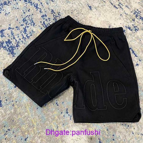 

wholesale designer shorts online shop rhude classic embroidered letter shorts american street high loose casual sports pants men's and, White;black