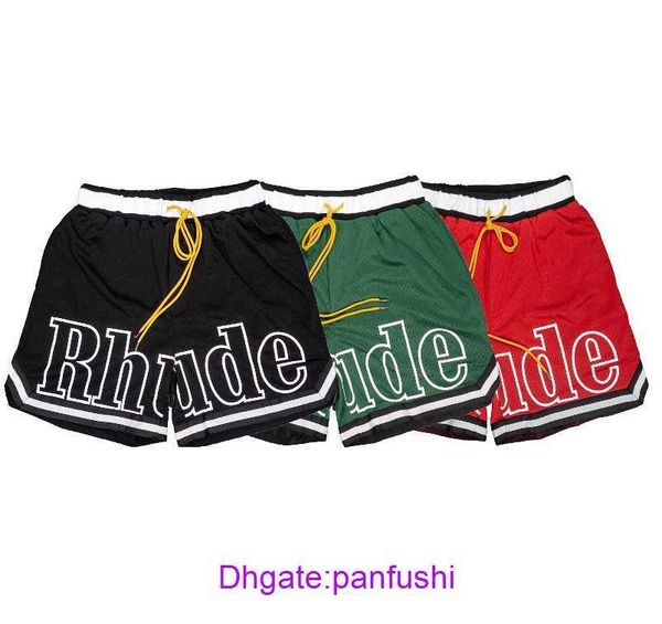 

rhude shorts wholesale designer for sale american high street rhude sports men's outwear summer loose hip hop basketball pants breathab, White;black
