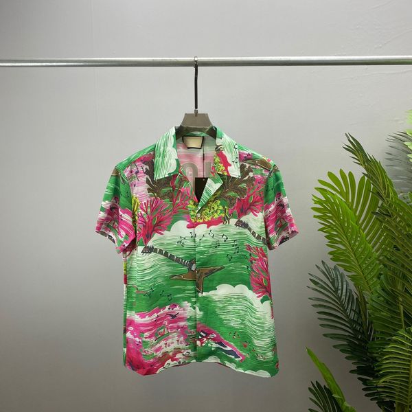 

summer beach designer dress shirts button up shirts print bowling shirt hawaii floral casual shirts men shorts slim fit short sleeve hawaiia, White;black