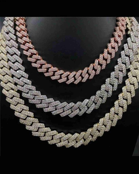 

super september custom iced out hip hop 925 silver cuban link chain necklace pass diamond tester vvs moissanite cuban chain bracelet men jew