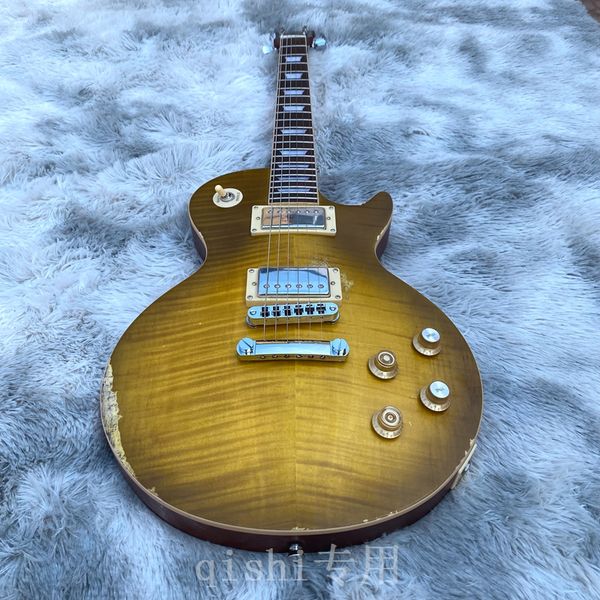 

in stock electric guitar one piece body and one piece neck fret binding vintage guitar