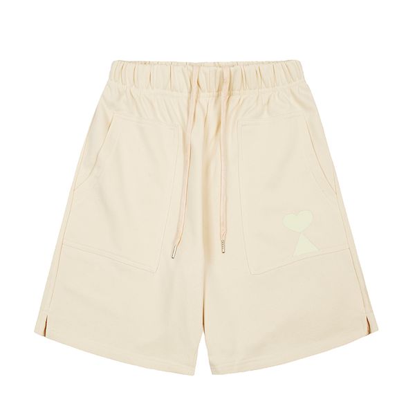 

brand quality shorts mens women designer of luxury amis shorts fashion men s casual terry cloth cotton man clothing size s-xl ppsc, White;black