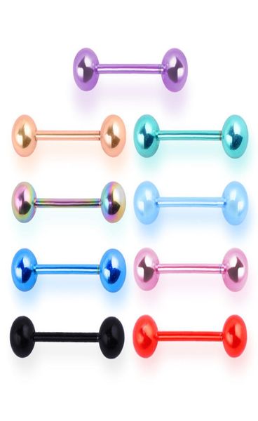 

110pcslot stainless steel long industrial barbell ring 14g tongue nipple bar piercing 16mm tragus helix ear piercing body jewelr2617172, Silver