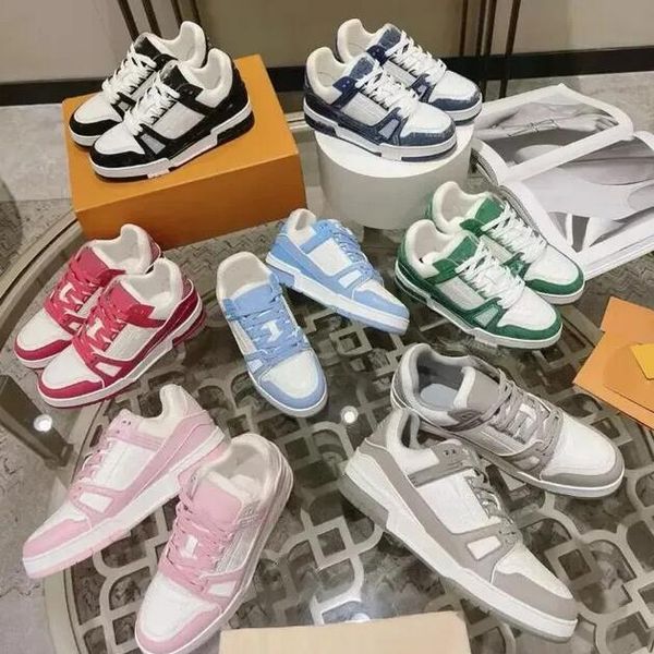 

virgil designer trainer casual shoes denim calfskin canvas leather sneaker abloh white green red blue letter overlays platform low mens wome, Black