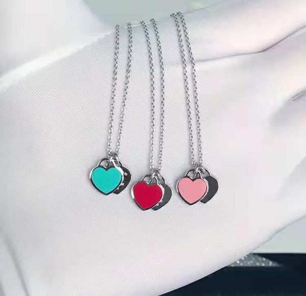 

love necklaces pendant rose gold silver color necklace for women vintage collar costume jewelry with original box1810852