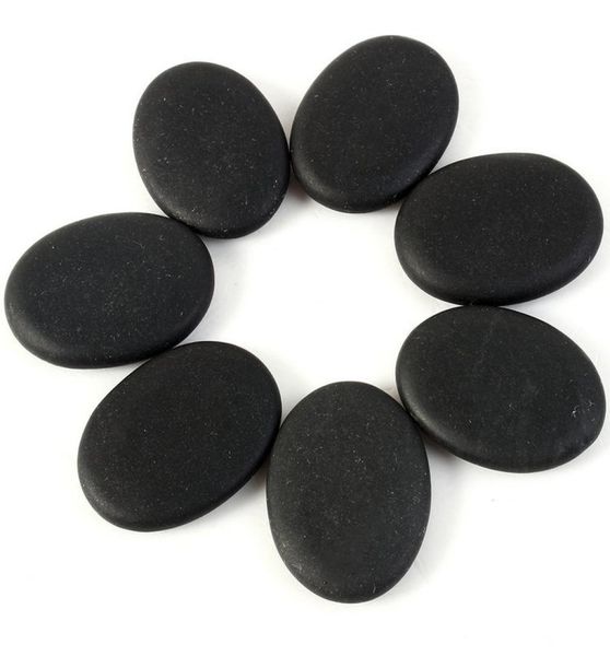 

7pcs lot black spa rock basalt energy toe face oval stones massage lava natural stone set health care relaxation2831405