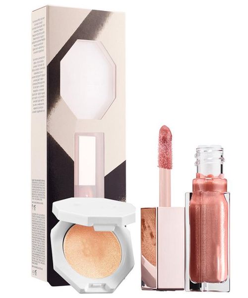 

cosmetics makeup sets matte liquid lipstick lip gloss foundation highlighter face setting powder palette 2in1 bronzer lipglo2393199