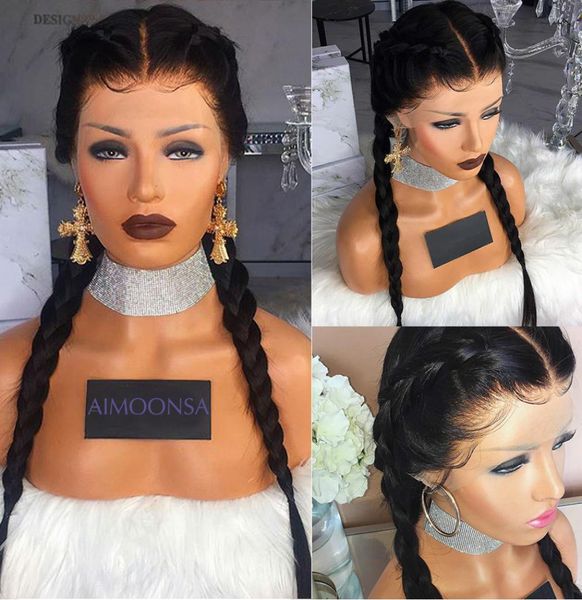 

pre plucked full lace human hair wigs with baby hair straight brazilian transparent lace wig braided glueless full lace wig remy2055697, Black