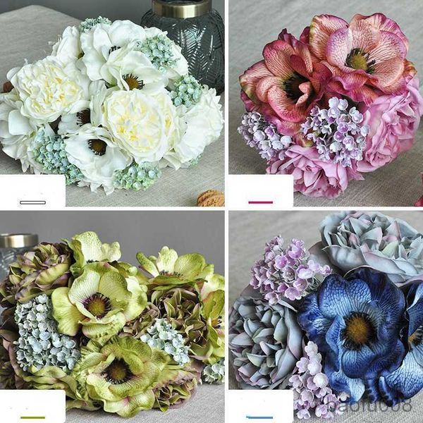 

sachet bags fragrant mountain peony bouquet simulation flower fresh hand holding fake flowers simple wedding bride hand anemone r230605