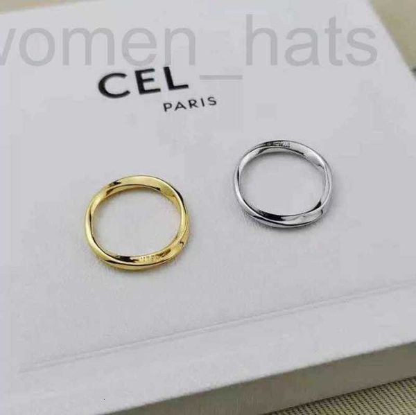 

band rings designer new designer plain thin pair ins design fashionable tail irregular twist bague couple anelwith box rtxa, Silver