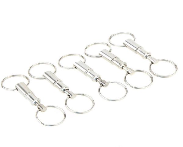 

10pcs premium quick release pullapart key removable handy keyring detachable keychain accessory with two split rings to2431783357, Silver