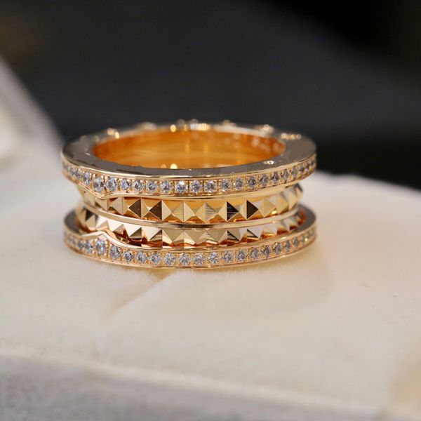 

925 sterling silver rivet rhinestone ring for women charming ring, Golden;silver