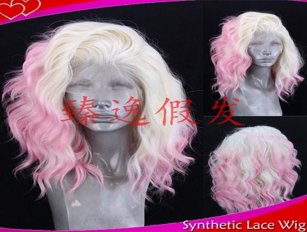 

mhazel high temperature fiber 613blondepink synthetic front lace wigs long loose wave copper red peruca human hair wigs for blac2344788, Black