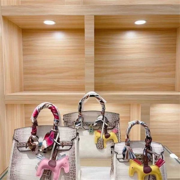 

10a h erme s designer birkins handmade 2023 fashion crocodile himalayan womens large capacity one shoulder crossbody handbag