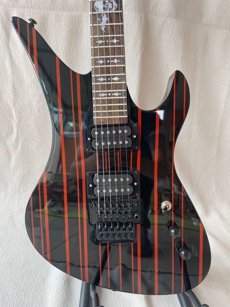 

custom high-end sch electric guitar, black and red fast shipping