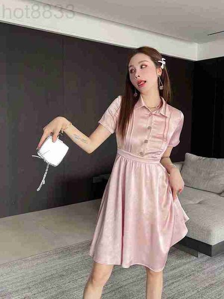 

basic & casual dresses designer summer women's 2023 new french loose fit slim luxury dress gentle pink polo vkti, Black;gray