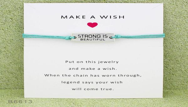 

new strong is beautiful charm wish bracelets with gift card girls friendship infinity adjustable wrap bangle for women inspiration9276855, Golden;silver