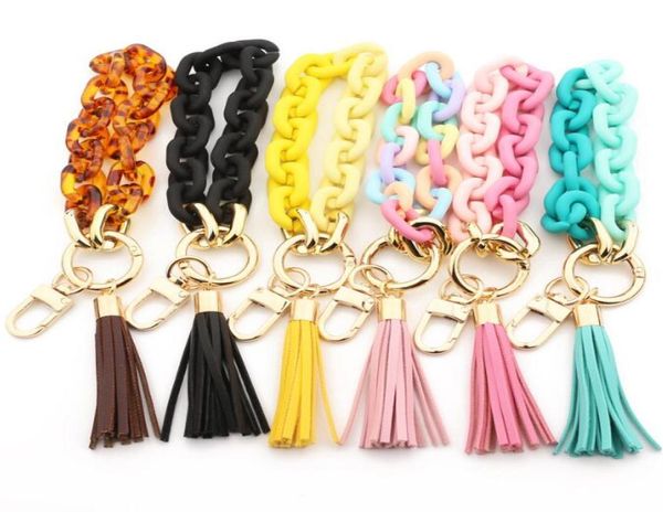 

acrylic bracelet tassel keychain personalized tassel pendant key ring female multicolor ins hand string bracelets fashion accesso7116160, Silver