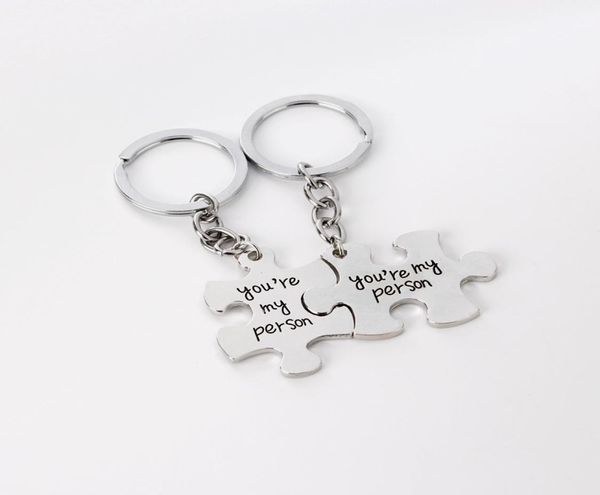 

couple keyrings you are my person keychain lovers friend car key holder mothers day gift for dad mom kimterd608s z9010819, Silver