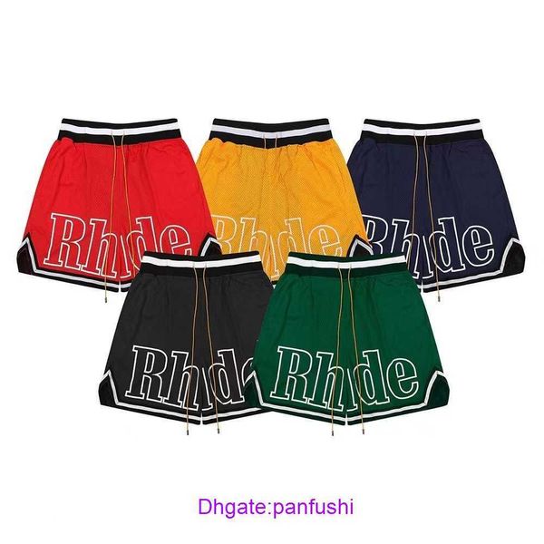 

rhude shorts wholesale designer for sale men's capsule shorts summer beach pants mesh breathable sweat wicking loose fitness sports bas, White;black