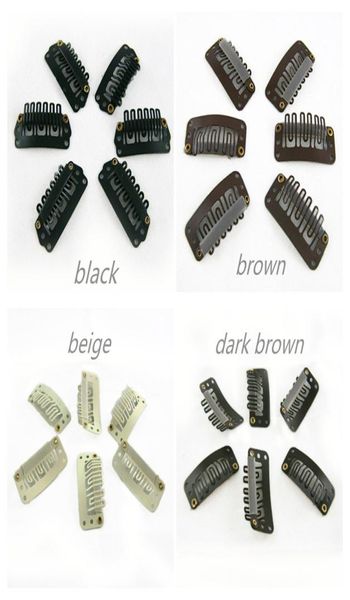 

32cm hair clips u tip snap for hair extensions weft wigs hair accessories 32mm 4 colors available100pcslot2912329, Black;brown