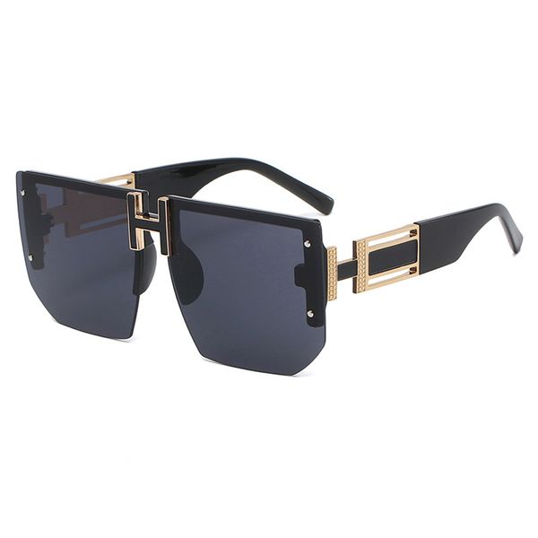 

rimless square frame luxury sunglasses men women fashion shades uv400 vintage glasses, White;black