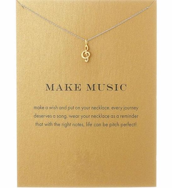 

new fashion dogeared necklaces women039s alloy love make music note fashion pendant chain necklace t0614612744, Silver