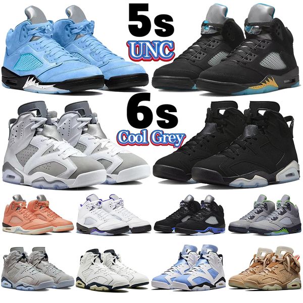 

men 5 6 jumpman basketball shoes retros 5s unc aqua dark concord racer blue green bean 6s cool grey chrome geogetown dmp sport sneakers desi