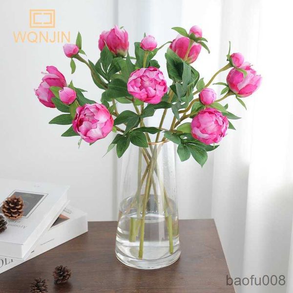 

sachet bags simulation 2 heads peony silk home living room dining table wedding decoration fake artificial flower r230605