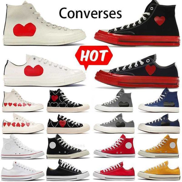 

2023 classic casual shoes sneakers 1970s canvas shoes conver high low all stars sneakers star chuck 70 chucks 1970 name red heart shape plat, Black