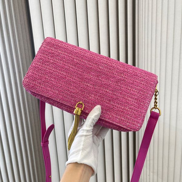 

fashion designer bag shoulder bags straw bag popular, fashion, trend, cool summer essential tassel messenger knit weave knitting 666